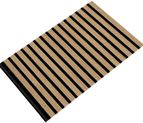 Akoestisch wandpaneel teak sample