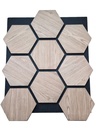 Akoestisch wandpaneel hexagon noten 76 x 62 cm