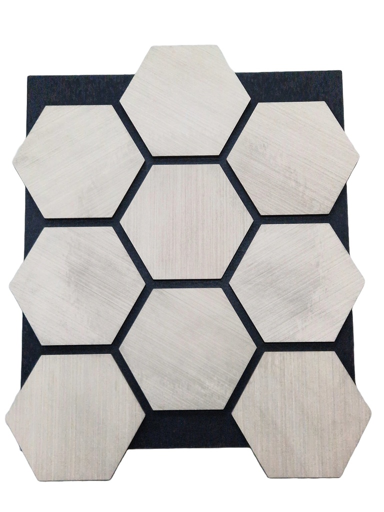 Akoestisch wandpaneel hexagon grijs eiken 76 x 62 cm