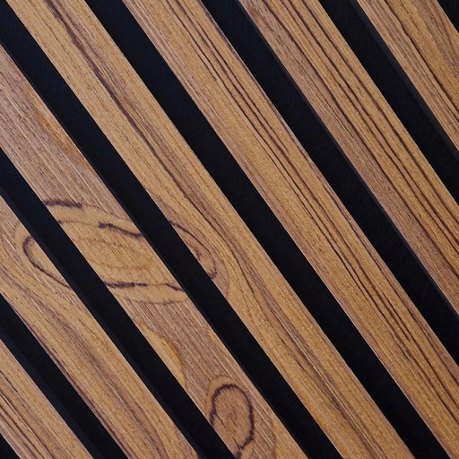 [WP-RT300.24] Akoestisch wandpaneel Teak 300 x 60 cm